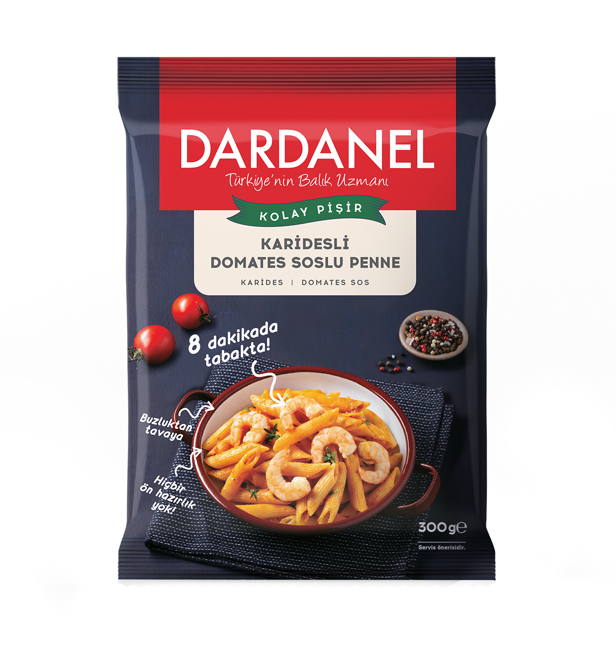 Kolay Piir Karidesli Domates Soslu Penne